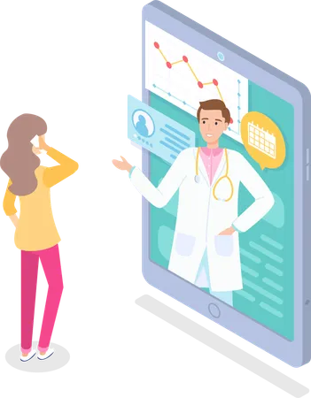 Making An Appointment With A Doctor On Smartphone Consultation Of Medical Specialist Online Patient History Patient Consultation To The Doctor Via Internet Online Medicine Service And Diagnostic Illustration