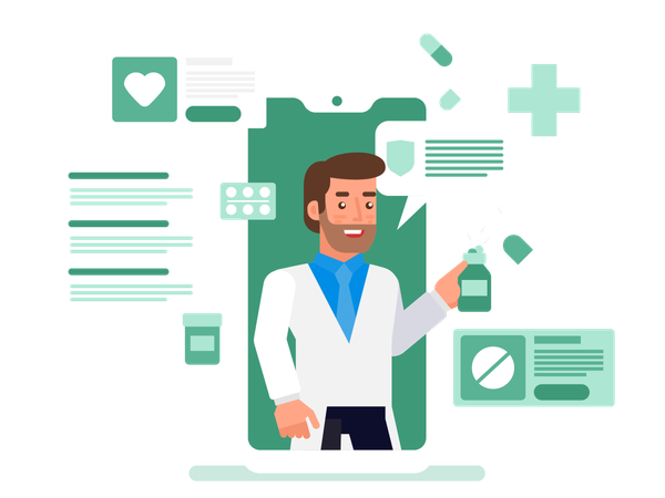 Online medical support  Illustration