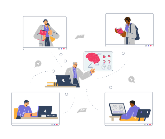 Online medical webinar  Illustration