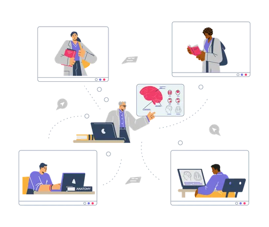 Online medical webinar  Illustration