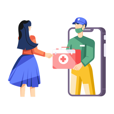 Online Medicine app  Illustration