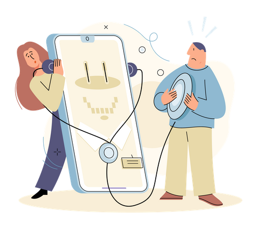 Online medicine chatbot app  Illustration