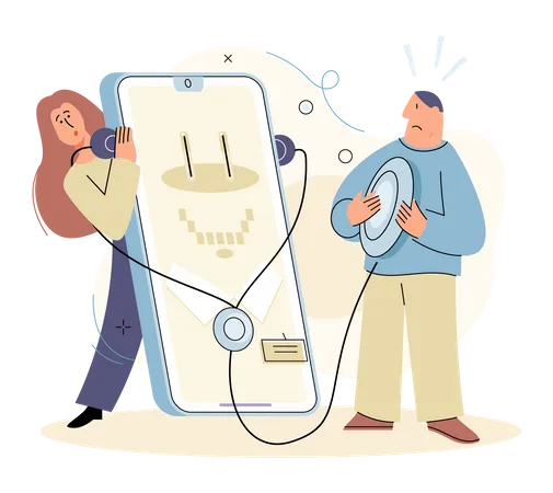 Online medicine chatbot app  Illustration