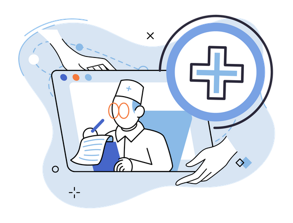 Online medicine prescription Illustration