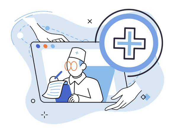 Online medicine prescription  Illustration