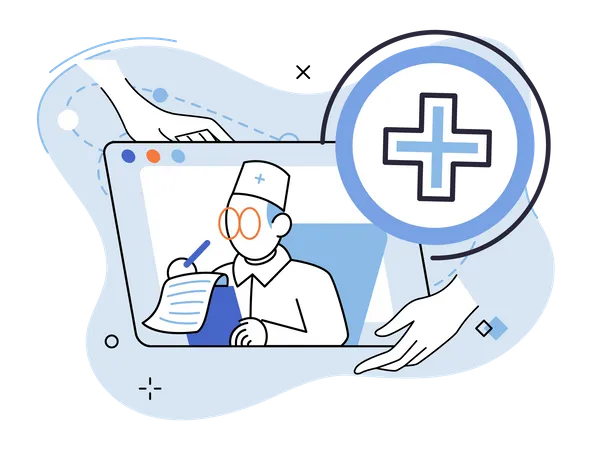 Online medicine prescription  Illustration