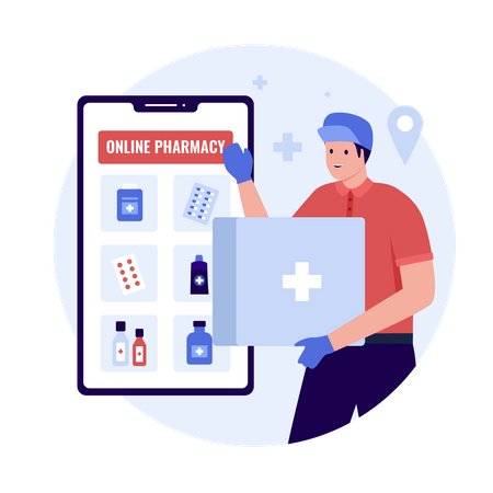 Online Medicine Store  Illustration