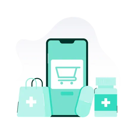 Online medicine store  Illustration