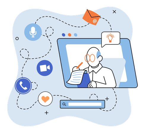 Online-Meeting  Illustration