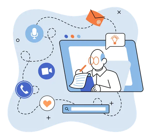 Online-Meeting  Illustration