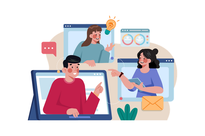 Online meeting Illustration