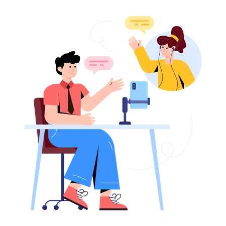 Online Meeting  Illustration