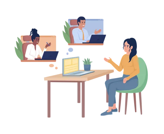 Online-Meeting  Illustration