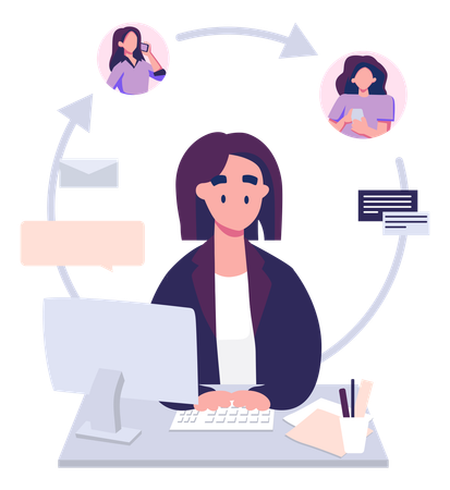 Online Meeting Conducted By Employees  Illustration