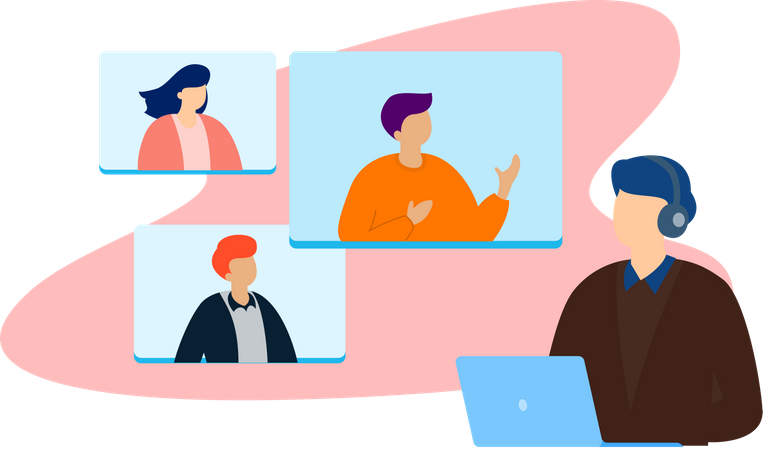 Online meeting for business  Illustration