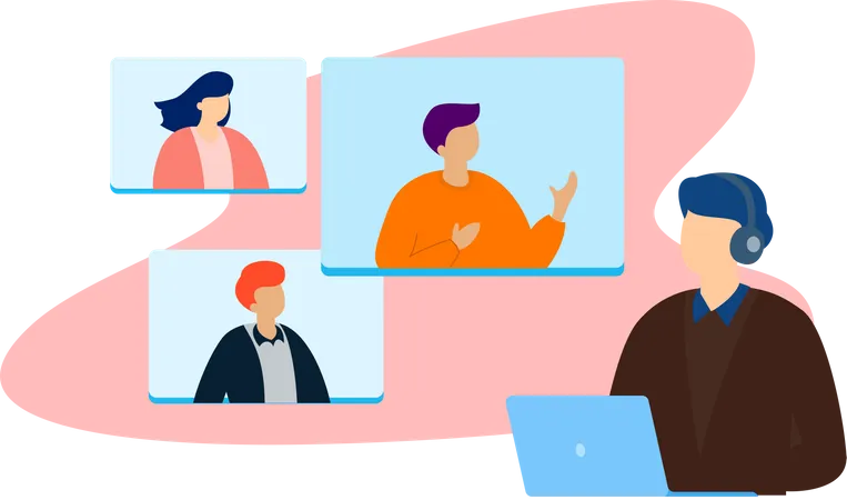 Online meeting for business  Illustration