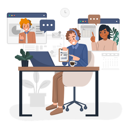 Online meeting  Illustration