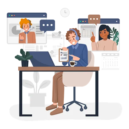 Online meeting  Illustration