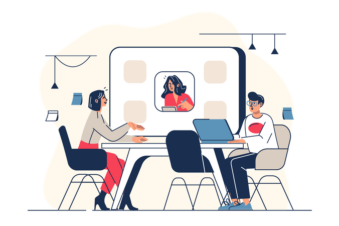 Online meeting  Illustration