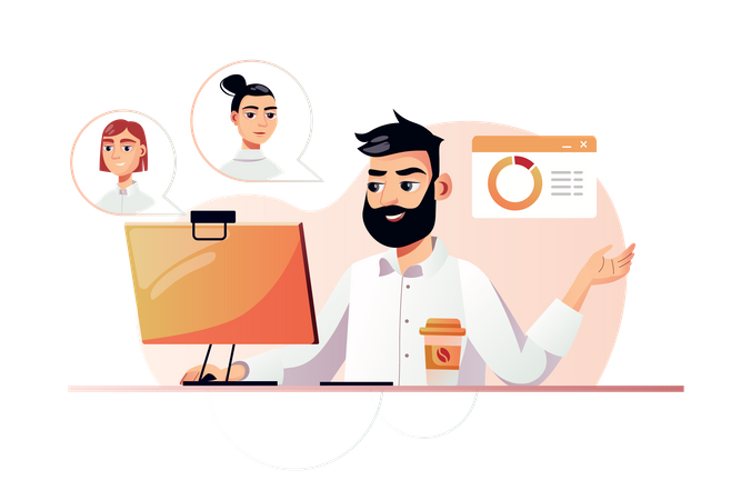 Online meeting  Illustration