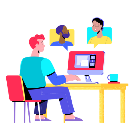 Online Meeting  Illustration