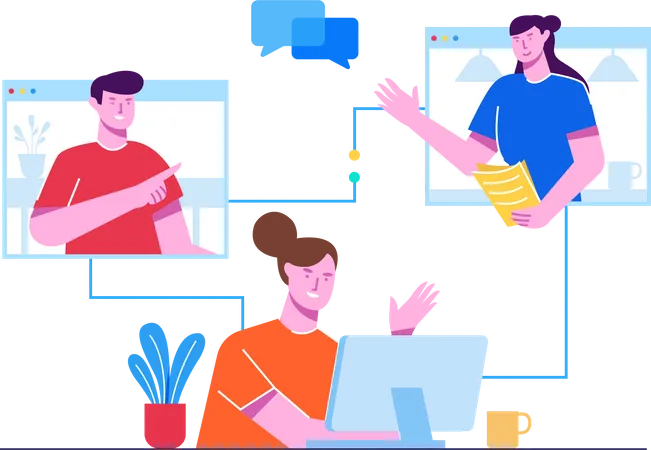 Online meeting  Illustration