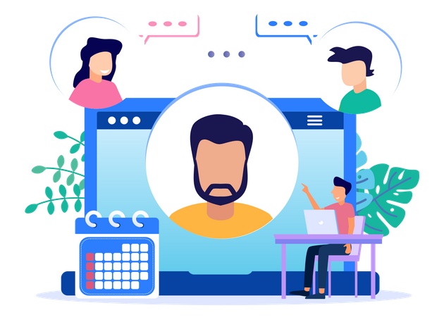 Online meeting  Illustration