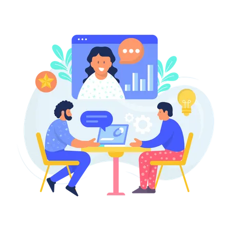 Online Meeting  Illustration