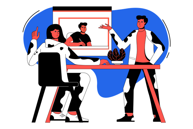 Online meeting  Illustration