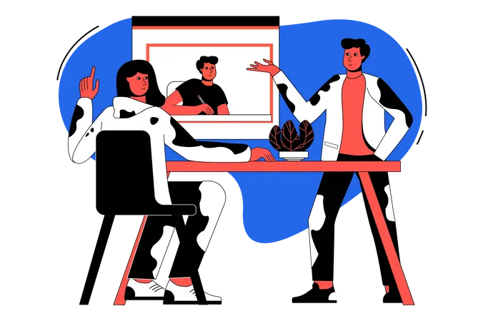 Online meeting  Illustration