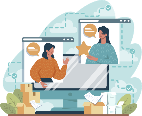 Online Meeting  Illustration