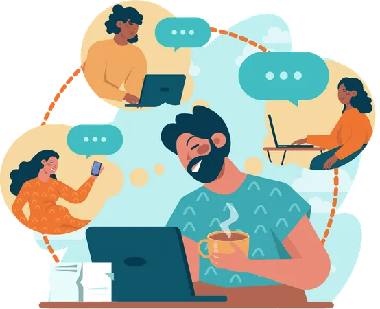 Online meeting  Illustration