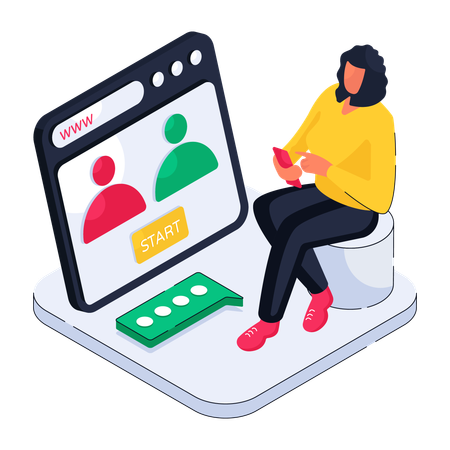 Online Meeting  Illustration