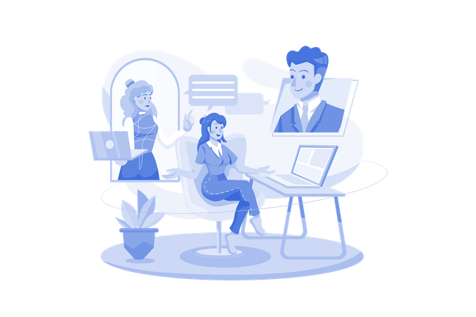 Online Meeting  Illustration