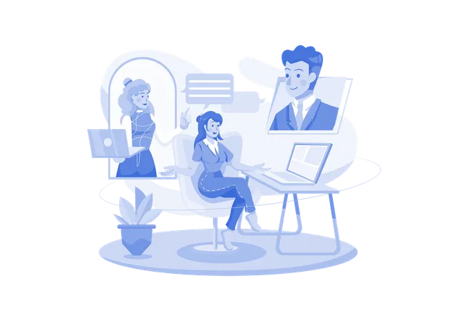 Online Meeting  Illustration