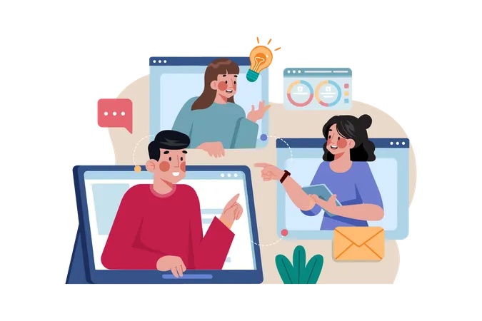 Online meeting  Illustration