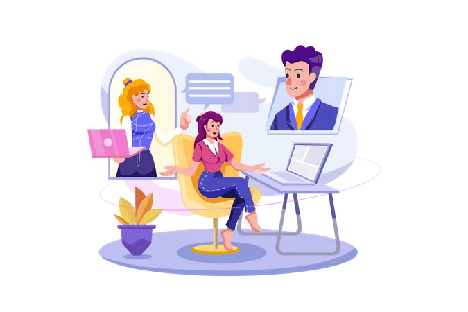 Online meeting  Illustration