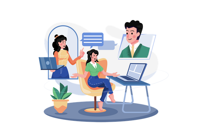 Online meeting  Illustration