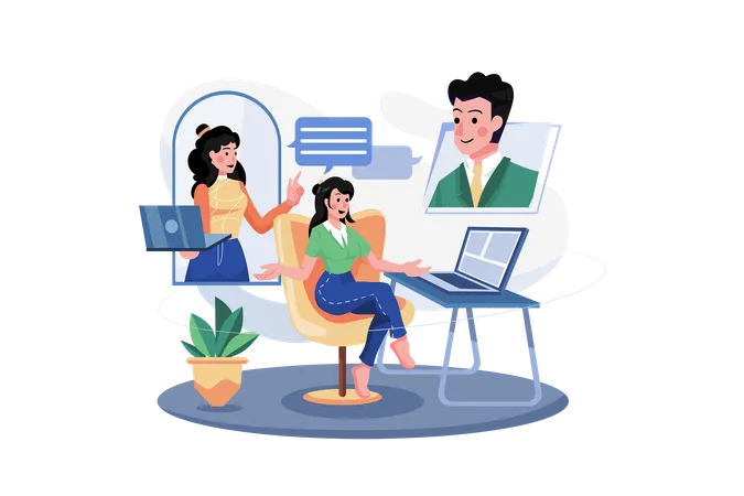 Online meeting  Illustration