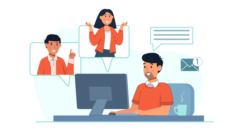 Online meeting  Illustration