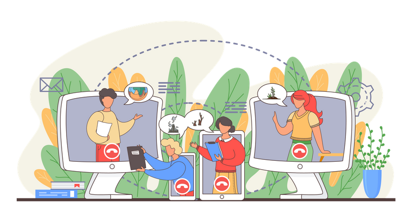 Online Meeting  Illustration