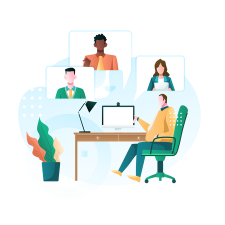 Online Meeting  Illustration