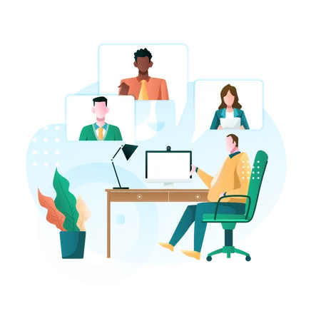 Online Meeting  Illustration