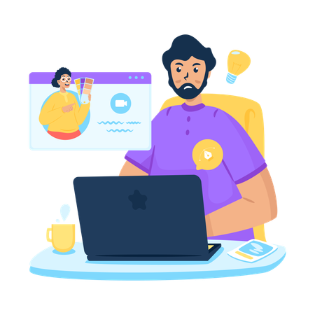 Online meeting  Illustration