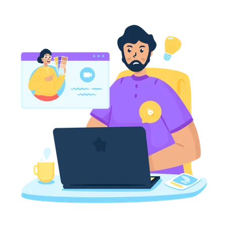 Online meeting  Illustration