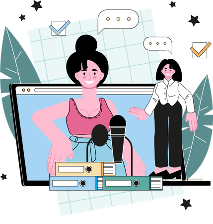 Online Meeting  Illustration