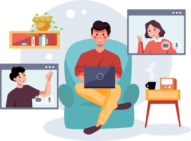 Online Meeting  Illustration