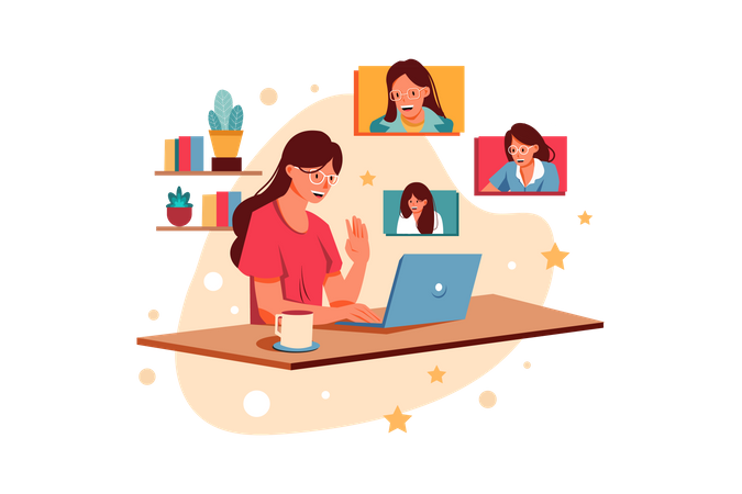 Online Meeting  Illustration