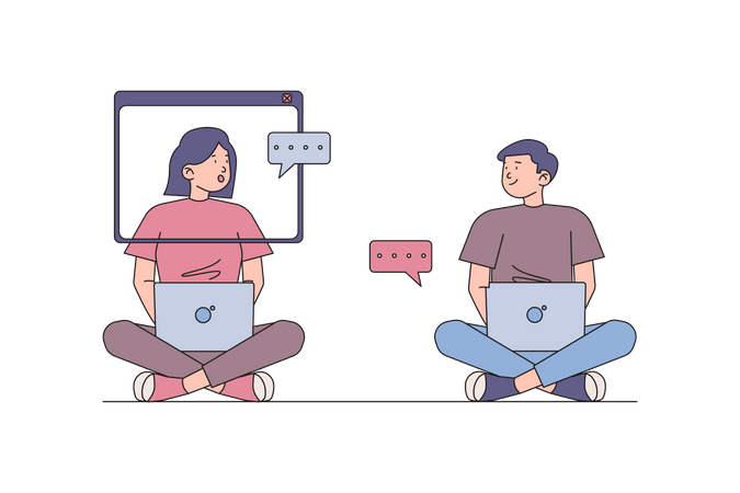 Online Meeting  Illustration