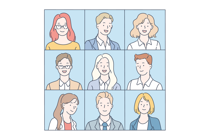 Online meeting of employees  Illustration